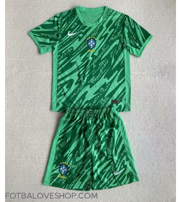 Brazílie Brankářské Dětské Domácí Dres Copa America 2024 Krátký Rukáv (+ trenýrky)